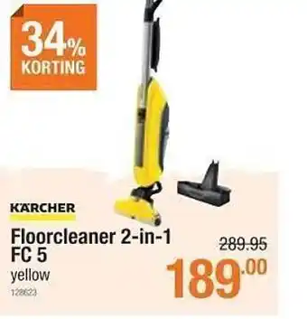 Cevo Kärcher floorcleaner 2-in-1 fc 5 34% korting aanbieding