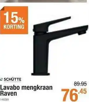 Schütte lavabo mengkraan raven 15% korting