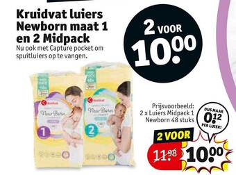 Kruidvat Kruidvat luiers newborn maat 1 en 2 midpack aanbieding