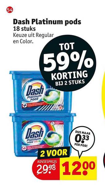 Kruidvat Dash platinum pods aanbieding