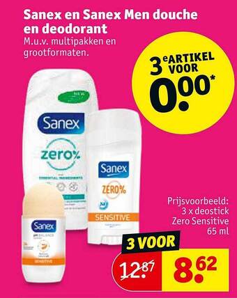 Kruidvat Sanex en sanex men douche en deodorant aanbieding