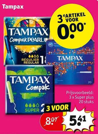 Kruidvat Tampax aanbieding