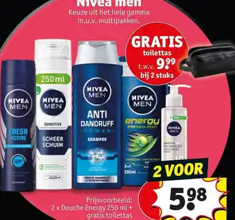 Kruidvat Douche energy 250ml + gratis toilettas aanbieding