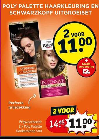 Kruidvat Poly palette haarkleuring en schwarzkopf uitgroeiset aanbieding