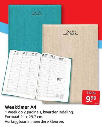 Boekenvoordeel Weektimer a4 aanbieding