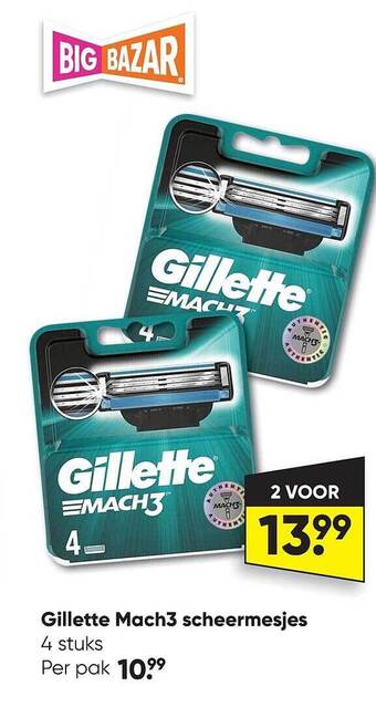 Big Bazar Gillette mach3 scheermesjes aanbieding