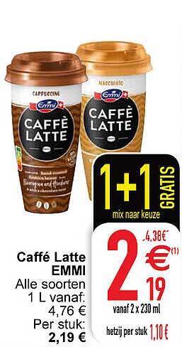 Cora Caffé latte emmi aanbieding