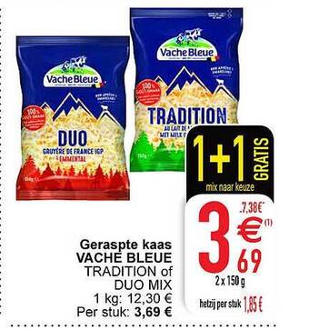 Cora Geraspte kaas vache bleue aanbieding