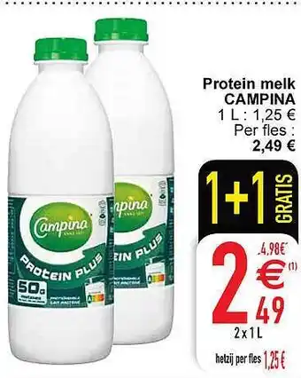 Cora Protein melk campina aanbieding