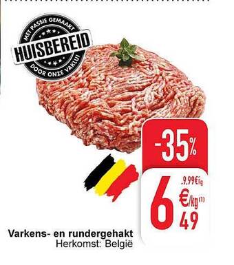 Varkens en rundergehakt
