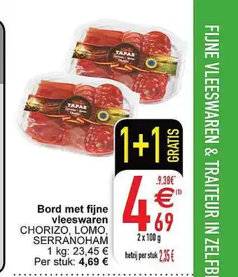 Cora Bord met fijne vleeswaren aanbieding