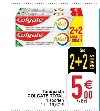 Cora Tandpasta colgate total aanbieding