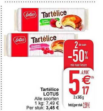 Cora Tartélice lotus aanbieding