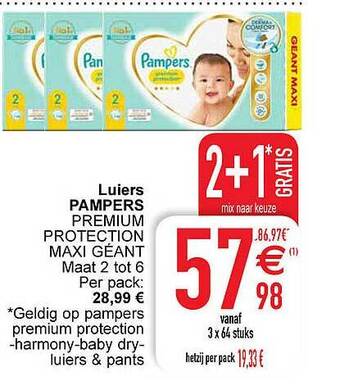 Cora Luiers pampers aanbieding