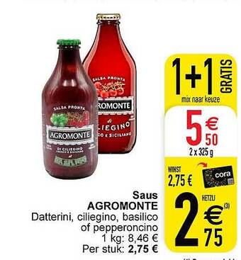 Cora Saus agromonte aanbieding