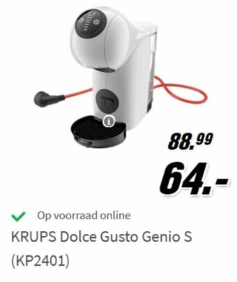 MediaMarkt Krups Dolce Gusto Genio S (KP2401) aanbieding