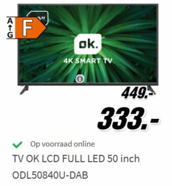 TV OK LCD Full LED 50 inch ODL50840U-DAB