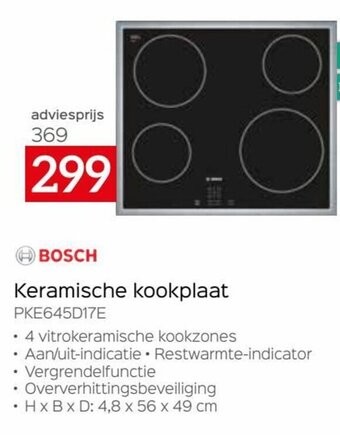 Selexion Bosch Keramische kookplaat aanbieding