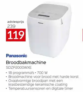 Selexion Panasonic Broodbakmachine SDZP2000WXE aanbieding