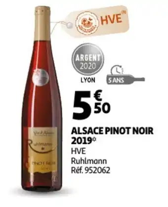 Auchan HVE Alsace Pinot Noir 2019 aanbieding