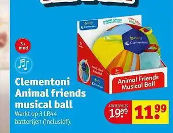 Clementoni animal friends musical ball