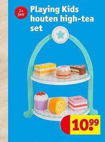 Kruidvat Playing kids houten hightea set aanbieding