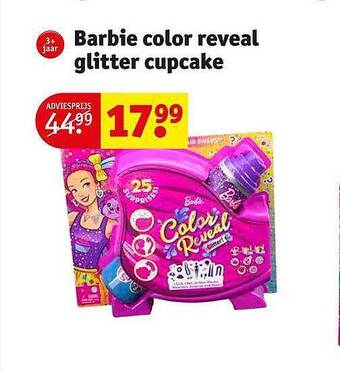 Kruidvat Barbie color reveal glitter cupcake aanbieding