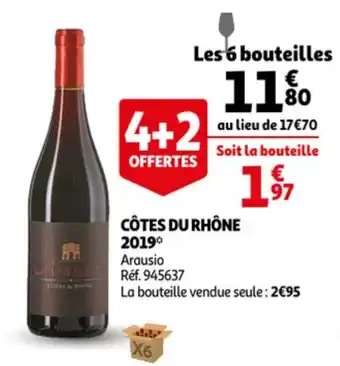 Auchan Arausio Côtes Du Rhône 2019 aanbieding