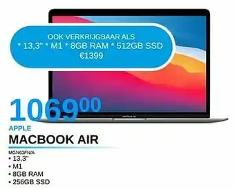 Derco Systems Apple macbook air mgn63fn-a aanbieding