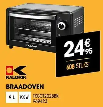 Kalorik braadoven tkgot2025bk