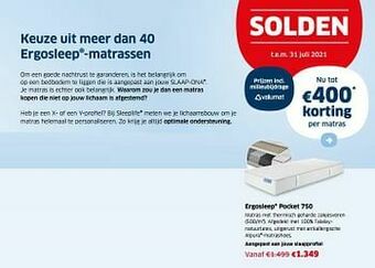 Sleeplife Ergosleep pocket 750 aanbieding