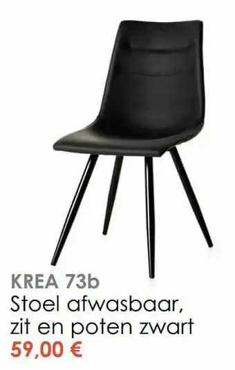 Krea Stoel afwasbaar, zit en poten zwart aanbieding