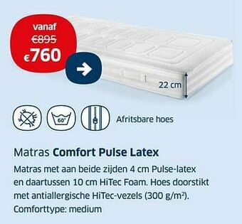 Sleeplife Matras comfort pulse latex aanbieding
