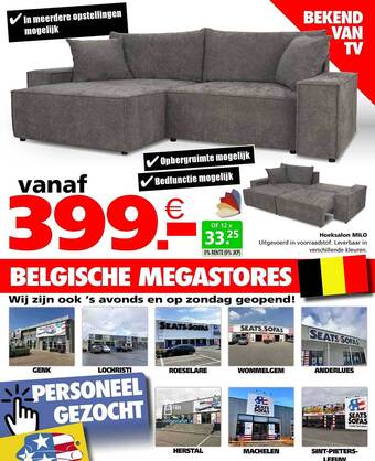 Seats and Sofas Hoeksalon milo aanbieding
