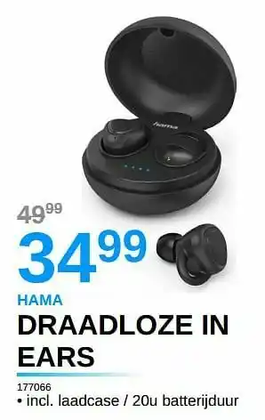 Derco Systems Hama draadloze in ears 177066 aanbieding