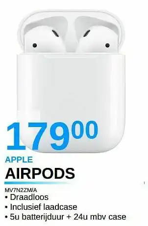 VCD Apple airpods mv7n2zm-a aanbieding