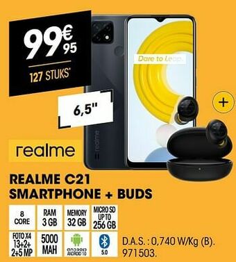 Realme c21 smartphone + buds