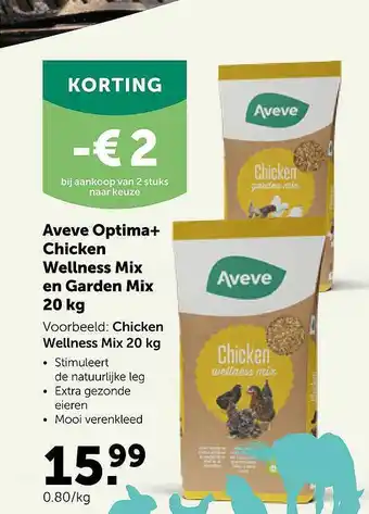 AVEVE Aveve optima+ chicken wellness mix en garden mix 20 kg aanbieding