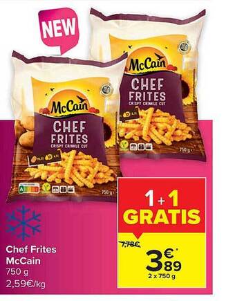 Carrefour Chef frites mccain aanbieding