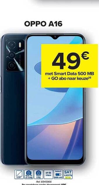 Carrefour Oppo a16 aanbieding
