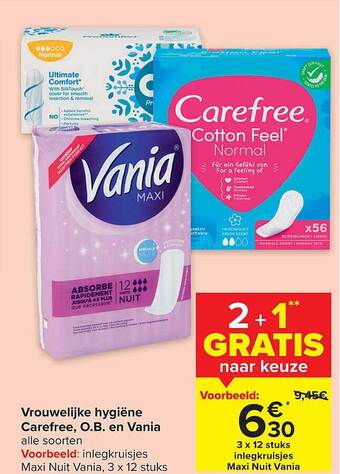 Carrefour Vrouwelijke hygiёne aanbieding