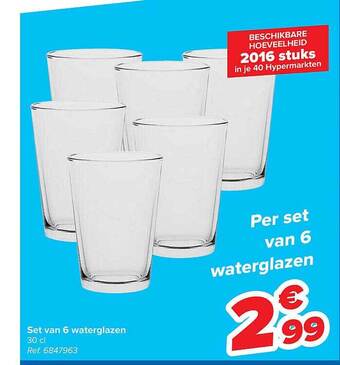 Set van 6 waterglazen