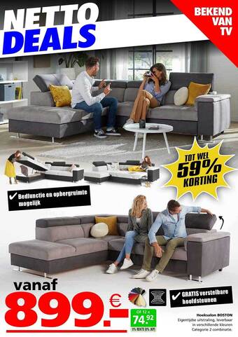 Seats and Sofas Hoeksalon boston aanbieding