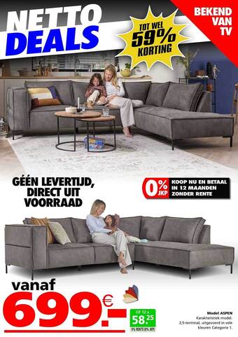 Seats and Sofas Model aspen aanbieding