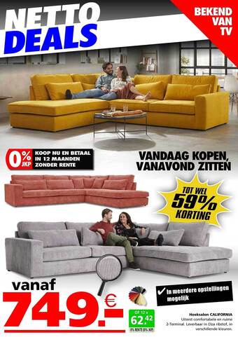 Seats and Sofas Hoeksalon california aanbieding