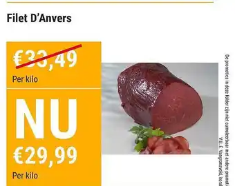Vleesmeester Filet D'anvers aanbieding