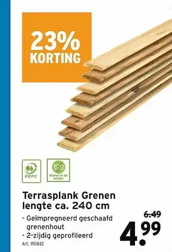 GAMMA Terrasplank Grenen Lengte Ca. 240 Cm 23% Korting aanbieding