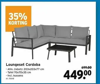 GAMMA Loungeset Cordoba 35% Korting aanbieding