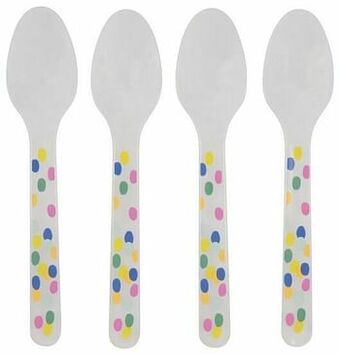 HEMA Plastic Lepels Herbruikbaar - Confetti - 4 Stuks