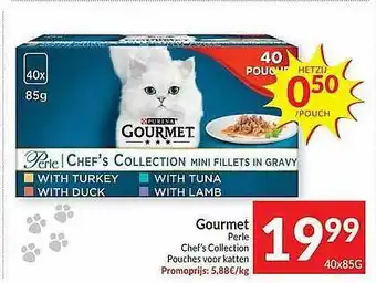 Intermarché Gourmet Perle Chef's Collection Pouches Voor Katten aanbieding